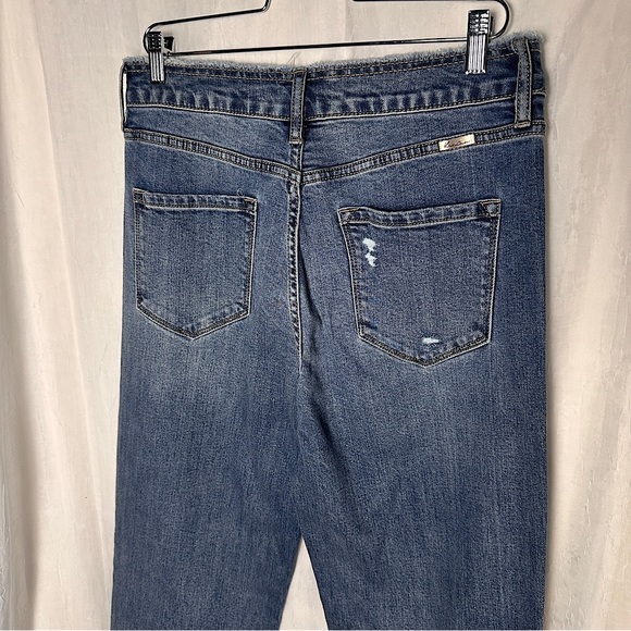 Kancan Distressed High Waist Flare Leg Bell Bottom Denim Stretchy Jeans - Picture 8 of 14